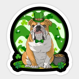 English Bulldog Dog St Patricks Day Irish Leprechaun Sticker